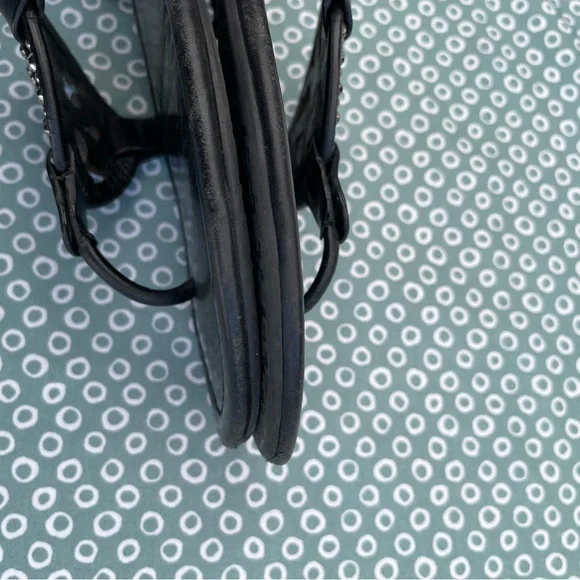 Tory Burch Black Sandals with Embellished Medallion - Picture 4 of 10